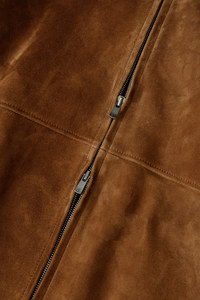 Veste décontractée pour homme en daim marron imperméable, respirante, écologique, avec fermeture éclair sur le devant, coupe classique, pour l'automne - Product Image 6