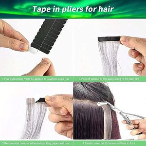 Alicates para extensiones de cabello con cinta adhesiva, de acero inoxidable plateado, con superficie plana, herramientas para sellar extensiones de cabello para mujeres. - Product Image 4