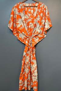 Robe longue kaftan en coton à motifs floraux indiens, idéale comme tenue de plage ou vêtement de nuit, convient aux femmes enceintes - Product Image 6