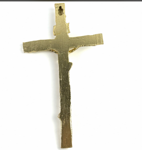 Croix murale religieuse de Jésus en métal plaqué argent, petite, sculptée, avec impression numérique, vente en gros - Product Image 5