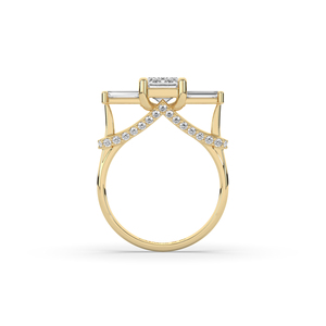 Luxury 2 Carat <b>Emerald</b> Brilliant Lab Created Diamond <b>Ring</b> 925 <b>Silver</b> Gold Unique Design Wedding Band IGI Certified - Product Image 3