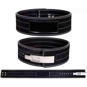 Cinturón de Cuero Negro Resistente con Hebilla de Palanca para Gimnasio, Levantamiento de Pesas, Sentadillas, Peso Muerto, Entrenamiento de Fuerza y Soporte Lumbar - Product Image 2