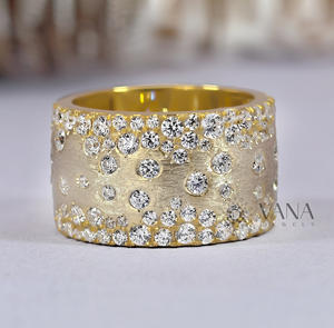 แหวนค็อกเทลแบบเรียบง่ายสำหรับผู้หญิง เงินแท้ ดีไซน์มินิมอล วงกว้าง สามารถสวมซ้อนกันได้ เหมาะสำหรับงานแต่งงาน งานหมั้น หรือวันครบรอบ ดีไซน์แบบเต็มวง - Product Image 1