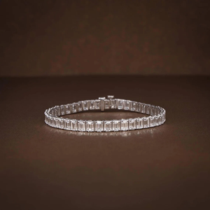 Pulsera de tenis de lujo con 30 diamantes redondos brillantes cultivados en laboratorio para mujer, certificada por IGI, oro de 14K, elegante para bodas y fiestas. - Product Image 1