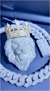 Promotion Collier Pendentif Unisexe Hip Hop Lion Roi en Argent 925 et Moissanite, Pendentifs Personnalisés pour Fêtes - Product Image 2