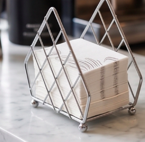 Modern Metal Napkin Holder With Diamond Grid Design Durable Unique Design For Kitchen Tabletop Use And Dining Use - Product Image 2