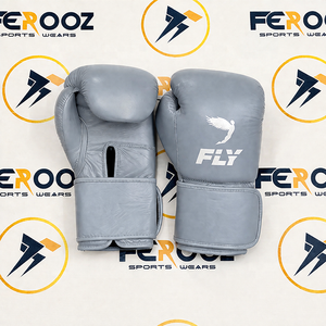 ถุงมือชกมวยหนังวัวแท้ Fly White แบบรัดสาย สำหรับขาย ฝึกซ้อมคิกบ็อกซิ่ง MMA - Product Image 6