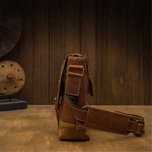 Porte-documents en cuir pour homme, sac messager en cuir, sac pour ordinateur portable 14 pouces, porte-documents en cuir pour homme LLB-0343 - Product Image 2