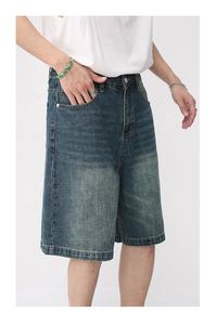 Pantalones Cortos Vaqueros Vintage Personalizables para Hombre, de Verano, de Algodón Lavado, Holgados, con Bolsillo para Celular - Product Image 2