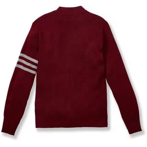 Cardigan Homme Effet Usé à Trous, Pull en Gros, LOGO Personnalisé OEM, Pull Col V Jacquard à Carreaux, Coupe Ample, Style Streetwear - Product Image 3