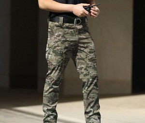 Pantalones Cargo Ligeros de Tejido Softshell, Pantalones Tácticos con Múltiples Bolsillos, Cintura Elástica para Hombre, 100% Poliéster - Product Image 3