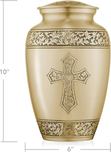 Urnes funéraires en laiton faites à la main, style américain, pour hommes et femmes, avec logo personnalisé - Product Image 2