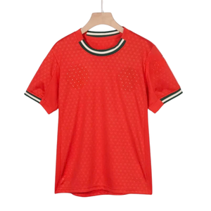Uniforme de football à motif micro-étoiles, col rond côtelé rayé, respirant, jersey écologique, short unisexe, séchage rapide, polyester - Product Image 3