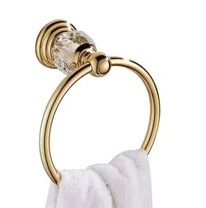 Classic Round Wall Mounted Towel Ring Metal Storage Holder <b>Rack</b> For Bathroom Rust Resistant Gold Tone Towel Holder Ring - Product Image 2