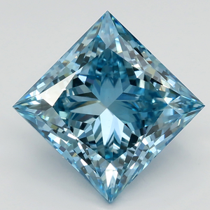 Diamant Gemver certifié IGI, 4 carats, couleur bleu fantaisie, taille princesse, diamant cultivé en laboratoire, pour la fabrication de bijoux - Product Image 1