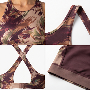 Soutien-gorge de compression imprimé par sublimation pour femme, respirant, en Spandex et Polyester, pour le yoga, le sport et le fitness, avec bretelles croisées - Product Image 6