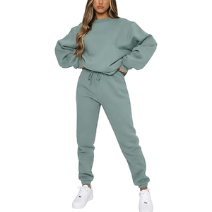 Conjunto de Sudadera con Capucha Oversize y Pantalones Cortos de Pierna Ancha de Felpa Elástica para Mujer, Estilo Urbano Esencial, 2 Piezas - Product Image 1