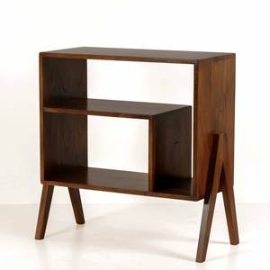 Meuble de rangement bas en bois massif de style Pierre Jeanneret, design Mid-Century Modern, avec pieds en V, petite bibliothèque et armoire de bureau - Product Image 6
