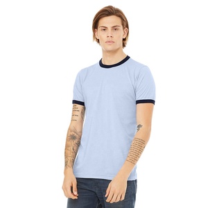 T-shirt à manches courtes pour homme Bella+Canvas Heather/Blue Navy, col contrasté, 52% coton, 48% polyester - Product Image 2