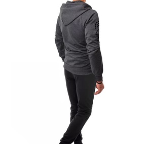 Nuevo Conjunto Deportivo con Capucha para Hombre, Gris y Negro, Manga Larga, Sudadera y Pantalones Casuales, Transpirables, de Poliéster y Algodón, para Otoño - Product Image 2
