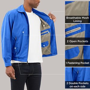 Chaqueta de Invierno Ligera de Mezclilla para Hombre, Estilo Moderno, Transpirable, Cortavientos, Impermeable, para Deportes al Aire Libre, Correr, Viajar, con Logotipo Frontal - Product Image 6