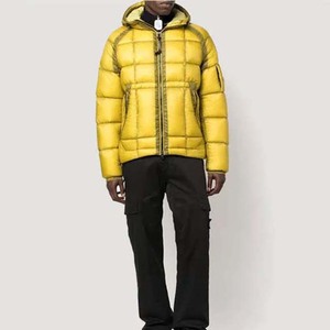 Blouson d'hiver matelassé pour homme 2026 avec capuche, manches longues, imperméable, coupe-vent, logo avant en toile, polyester enduit, style urbain - Product Image 2