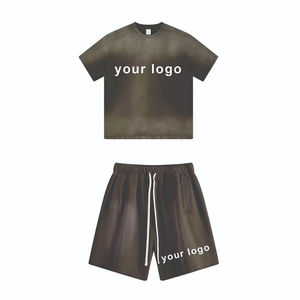 Ensembles de t-shirts et shorts à col rond 100% coton pour hommes, collections décontractées d'été de haute qualité, fabriqués au Pakistan - Product Image 1