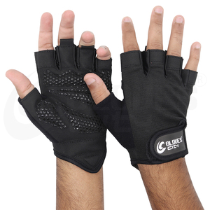 Non <b>Slip</b> Padded Palm Protection Breathable Lightweight <b>Half</b> Finger Unisex Gym Gloves Adjustable Wrist Strap Mesh Back Comfort - Product Image 1