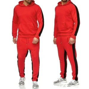 Best Sellers Blank Gym <b>Men</b> Workout <b>Pullover</b> Jacket and Jogger Tracksuit Two Piece Sports Tracksuit Set Side Striped Sweatsuits - Product Image 3
