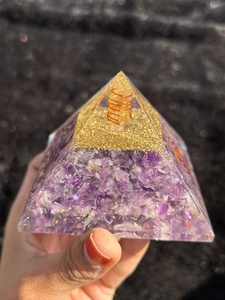 Pirámide de Orgón de Amatista Pulida al por Mayor, Orgonita Hecha a Mano para Sanación Espiritual, Alivio del Estrés, Activación del Chakra del Tercer Ojo, Feng Shui - Product Image 2