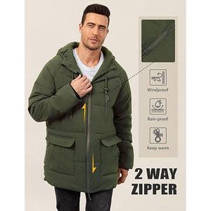 เสื้อแจ็คเก็ตพาร์กาแบบหนา 70% สำหรับฤดูหนาว รุ่น Solid International Reversible Plus Size Luxury Thermal Hooded พร้อมซับในผ้าฝ้าย - Product Image 4