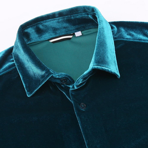 Chemise en velours pour homme à manches longues, décontractée, boutonnée, tissu extensible doux et respirant, pour un usage quotidien - Product Image 4