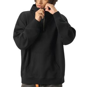 Sudadera con capucha de alta calidad, tejido grueso, con cremallera de un cuarto, estilo urbano, para hombre y mujer, con logotipo bordado en 3D - Product Image 1