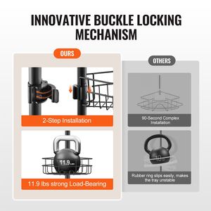 "Multi-Functional <b>Shower</b> Caddy Tension Pole 39" 125" High Strong Load-Bearing Rust-Proof <b>Shower</b> Room <b>Accessory</b>" - Product Image 3