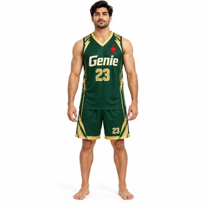 Ensemble d'uniformes de basketball pour l'entraînement, la compétition et la pratique, comprenant un maillot et un short athlétiques respirants et légers, vêtements de sport d'équipe - Product Image 1