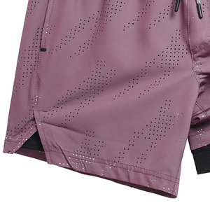 Shorts de compression de sport pour hommes de haute qualité, 100 % polyester, motif uni, respirant, coupe ajustée, vêtements de fitness décontractés - Product Image 2
