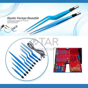 Pinces électriques chirurgicales bipolaires à pointe baïonnette avec câble en acier inoxydable, coagulation de classe II RS SURGICAL - Product Image 5