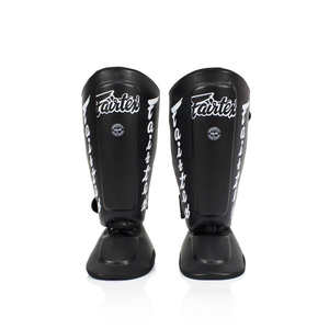 Fairtex Black Detachable Shin Pads Muay Thai Boxing Custom Leg Protection Boxing Training Shin Pad Muay Thai for Unisex Thai Pad - Product Image 1