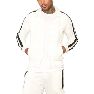 High Quality Men's Side Sleeve Stripe Tracksuit With Logo Running Sports Suit Long Sleeve <b>Jacket</b> & Pants - Product Image 1