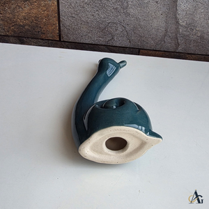 ชุดตกแต่งบ้านสไตล์โมเดิร์นรัสติก งานฝีมือเซรามิกสัตว์รูปหอยทาก 2 ชิ้น เคลือบเงา งานศิลปะอินเดีย งานฝีมือสำหรับเทศกาลดีวาลี - Product Image 4