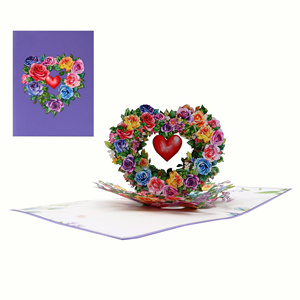 Tarjeta de Felicitación 3D con Corazón Floral, Diseño Personalizado, Hecha a Mano, Decoración para el Hogar, Día de San Valentín - Product Image 5