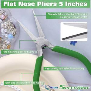 Mini Stainless Steel Needle Nose Pliers with <b>Thin</b> Serrated Jaws for Precise Jewelry Making <b>Wire</b> Looping Beading Fine Craft Work - Product Image 5