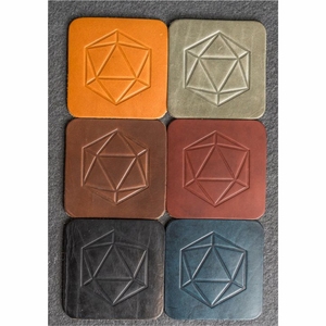 Wholesale Geometric Leather Coasters Bulk Custom Logo Square Waterproof Coffee Mug Mat Heat Insulated <b>Table</b> Drink Cup Coasters - Product Image 1