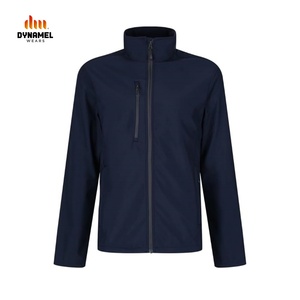 Veste Softshell Homme Bleu Marine Foncé Tendance Imperméable Longue pour l'Extérieur Personnalisable avec Logo Fermeture Éclair Respirante - Product Image 1