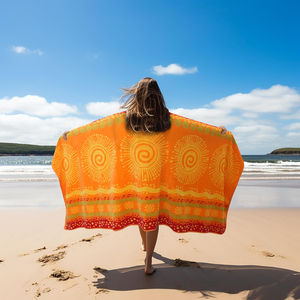 Serviette de plage en coton hypoallergénique de haute qualité, personnalisée, classique, confortable, sans sable, absorbante, séchage rapide, grande taille, couleur unie - Product Image 4