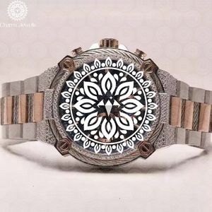 Montre de luxe Charm Jewells en acier inoxydable, cadran analogique 40 mm, chronographe, cristal saphir, mouvement mécanique automatique, mode masculine - Product Image 4