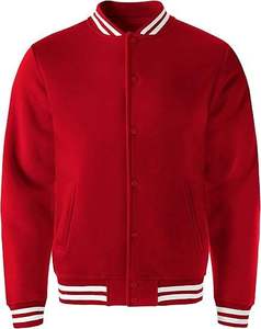 Nouvelle veste bomber universitaire en laine bleu roi et cuir noir, col montant, style universitaire, design streetwear, logo frontal - pour l'hiver - Product Image 3