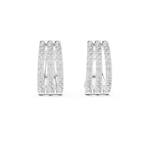 Boucles d'oreilles en or jaune 14 carats avec diamants de laboratoire ronds pour femmes |   Vêtements de mariée |   Nouveau diamant cultivé - Product Image 4
