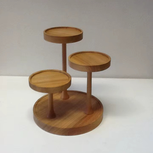 Support à gâteau en bois extra résistant pour la présentation de gâteaux lourds, table de desserts pour mariage ou fête, construction durable - Product Image 1