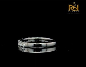 Round Cut Lab Grown Diamond Half Eternity Band Solid Gold Shared Prong <b>Stacking</b> <b>Ring</b> Women OEM ODM Wholesale B2B Supply - Product Image 5